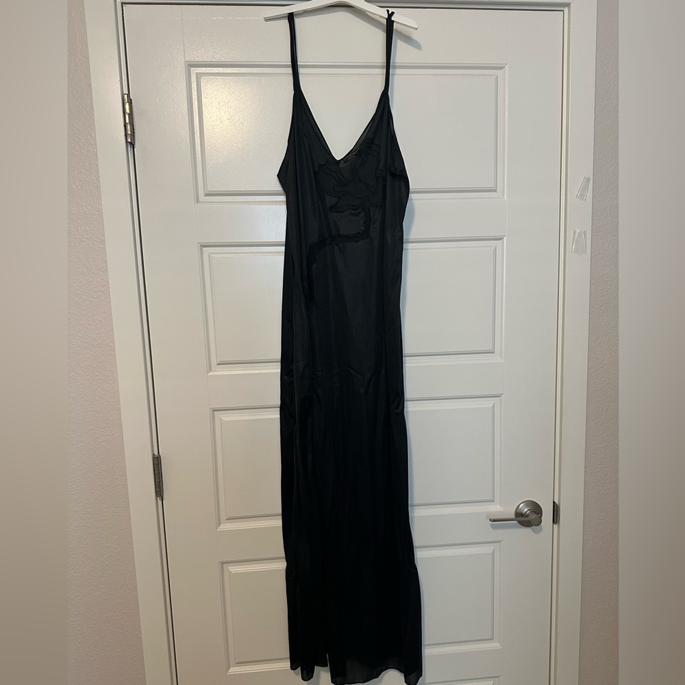 M, Black, Maxi Lingerie dress